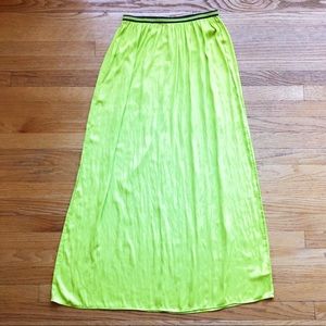 EUC Old Navy Bright Chartreuse Long Maxi Skirt M